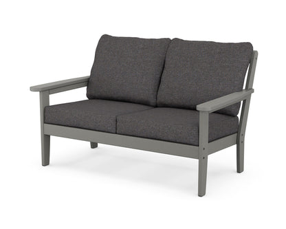 Country Living Cottage Deep Seating Loveseat in Slate Grey / Ash Charcoal