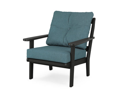 POLYWOOD® Mission Deep Seating Chair in Black / Ocean Teal