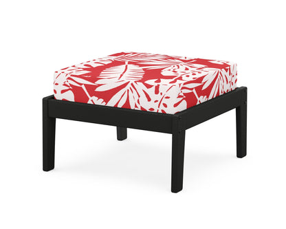Unbranded Deep Seating Ottoman in Black / Leaf Crimson