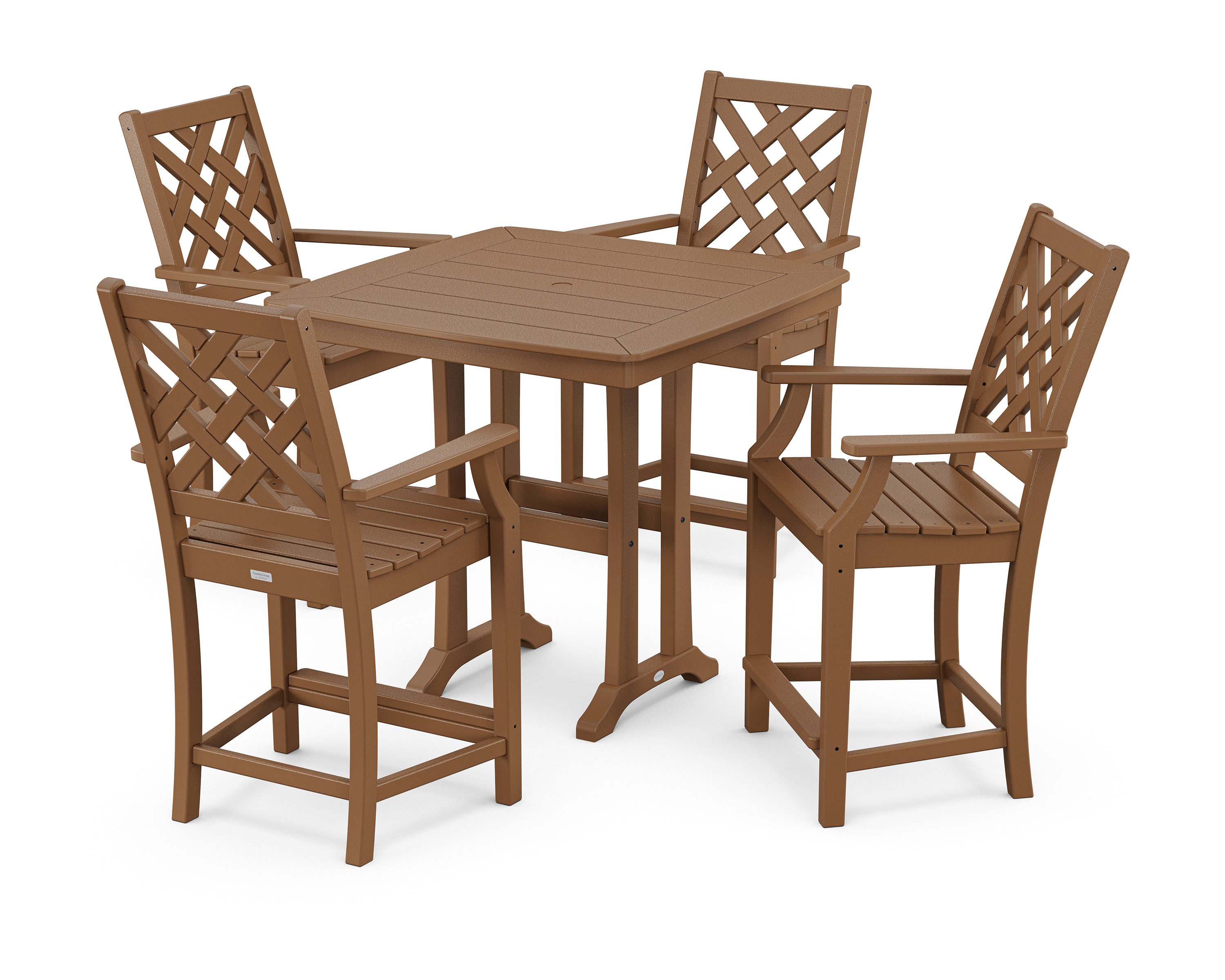 Country Living Wovendale 5-Piece Counter Set with Trestle Legs in Teak
