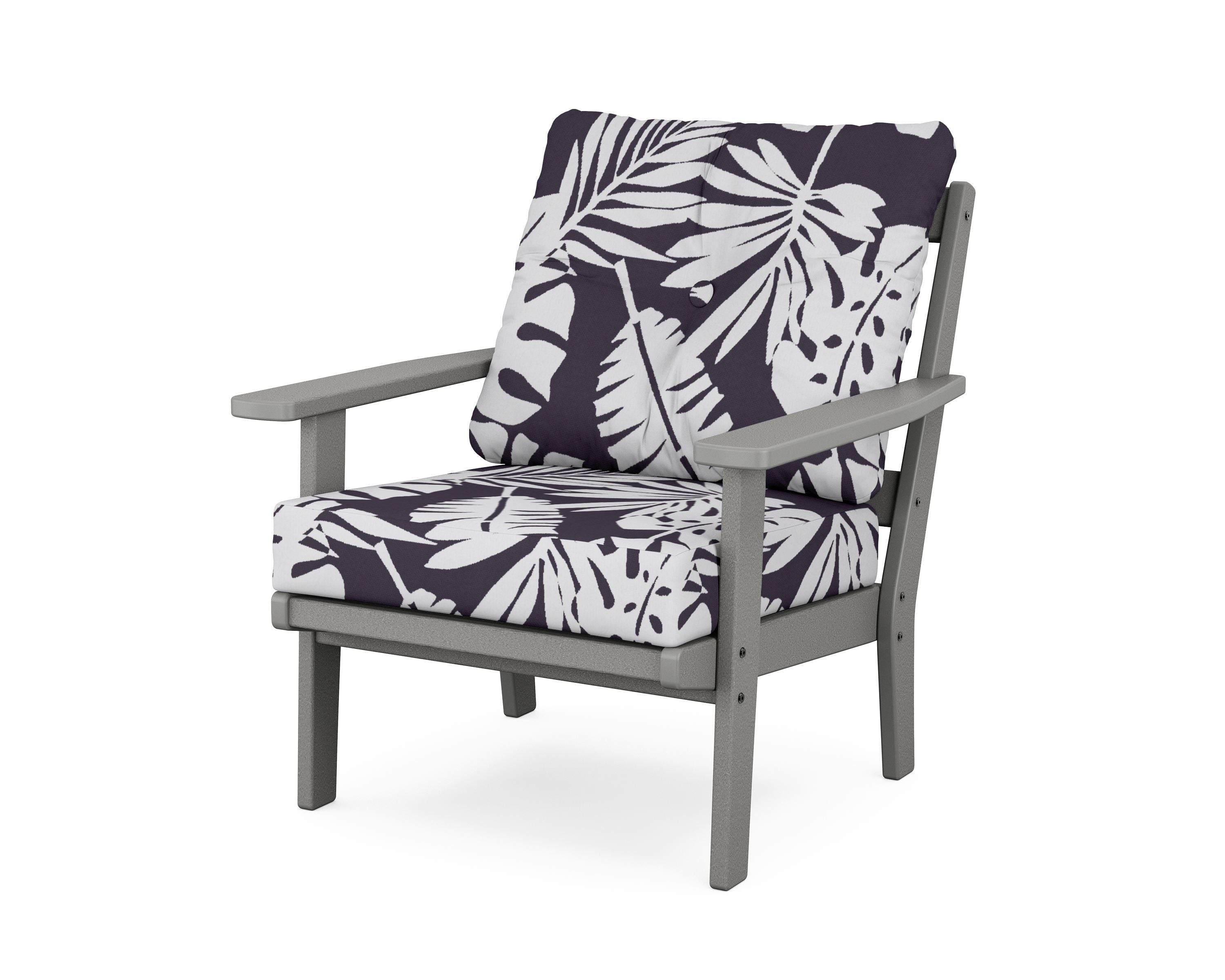POLYWOOD® Prairie Deep Seating Chair in Slate Grey / Leaf Navy