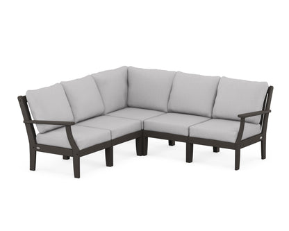 POLYWOOD® Braxton Modular 5-Piece Deep Seating Set in Vintage Coffee / Granite