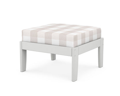 Unbranded Modular Ottoman - Classic in White / Buffalo Plaid Dune Burlap