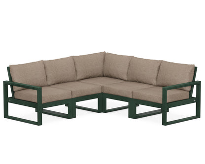 POLYWOOD® EDGE 5-Piece Modular Deep Seating Set in Green / Spiced Burlap
