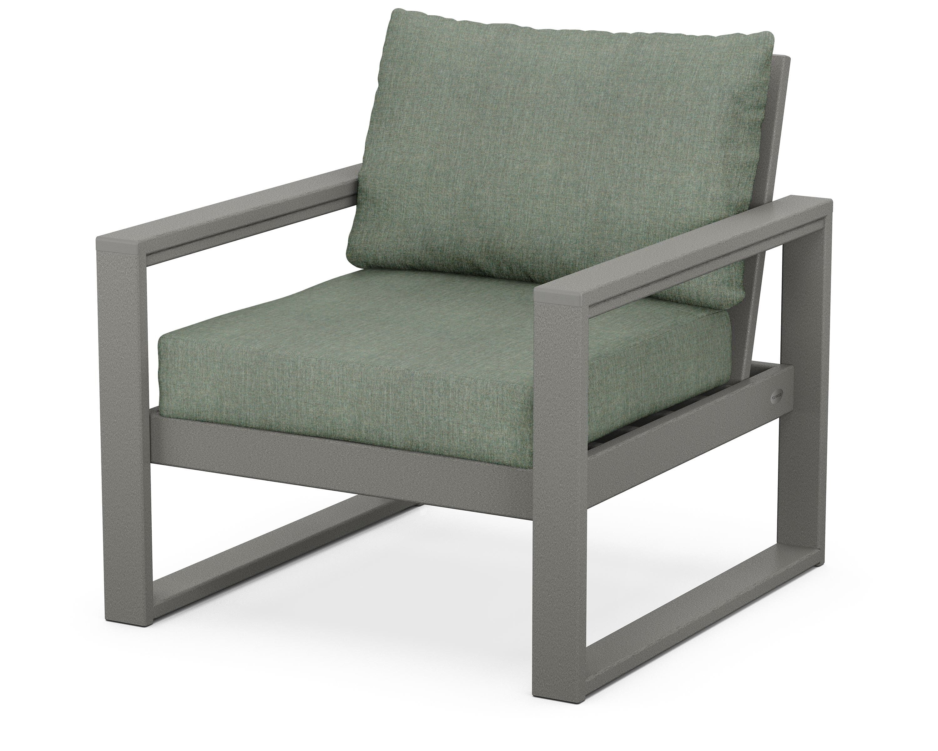 POLYWOOD® EDGE Club Chair in Slate Grey / Cast Sage