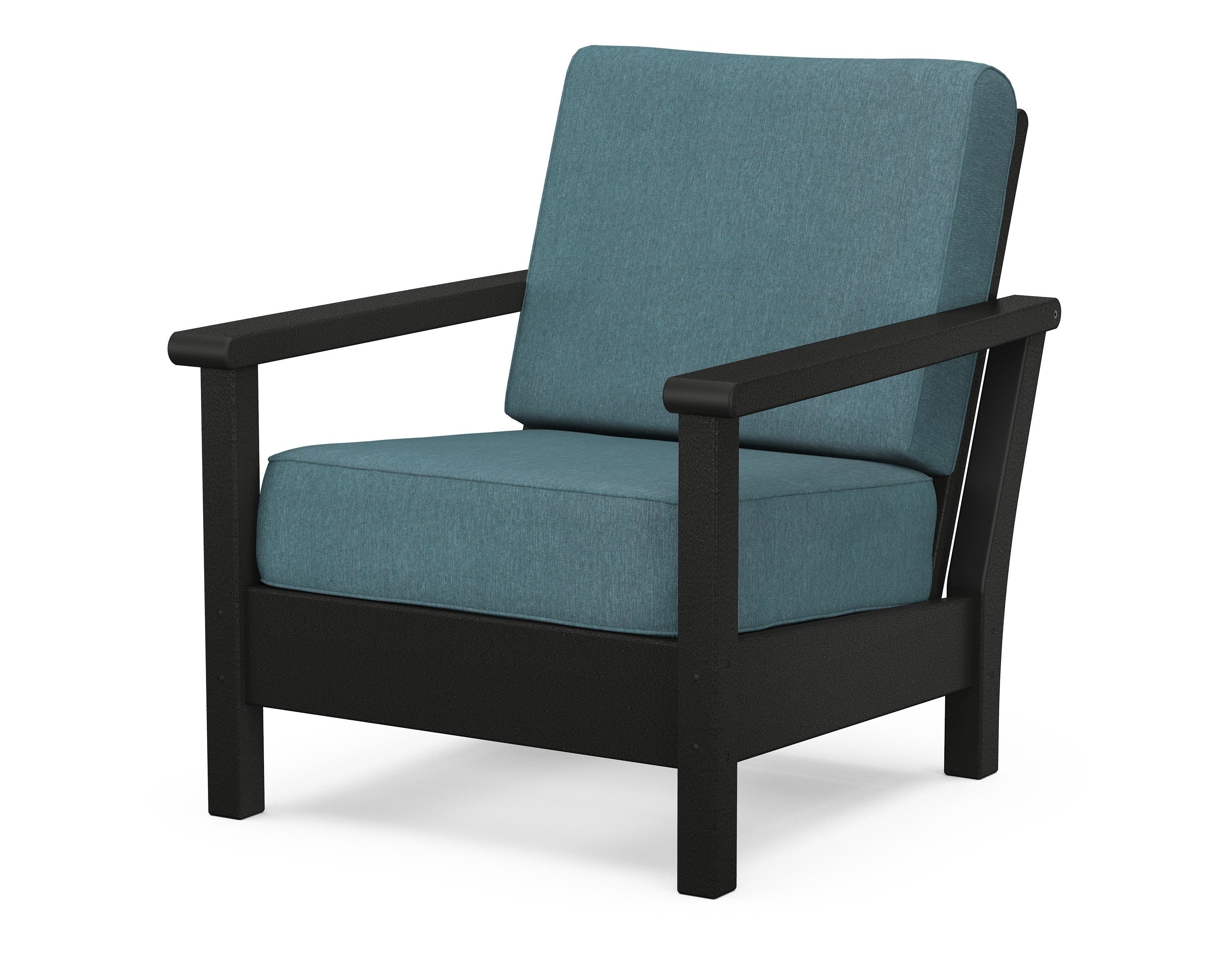 POLYWOOD® Harbour Deep Seating Chair in Black / Ocean Teal