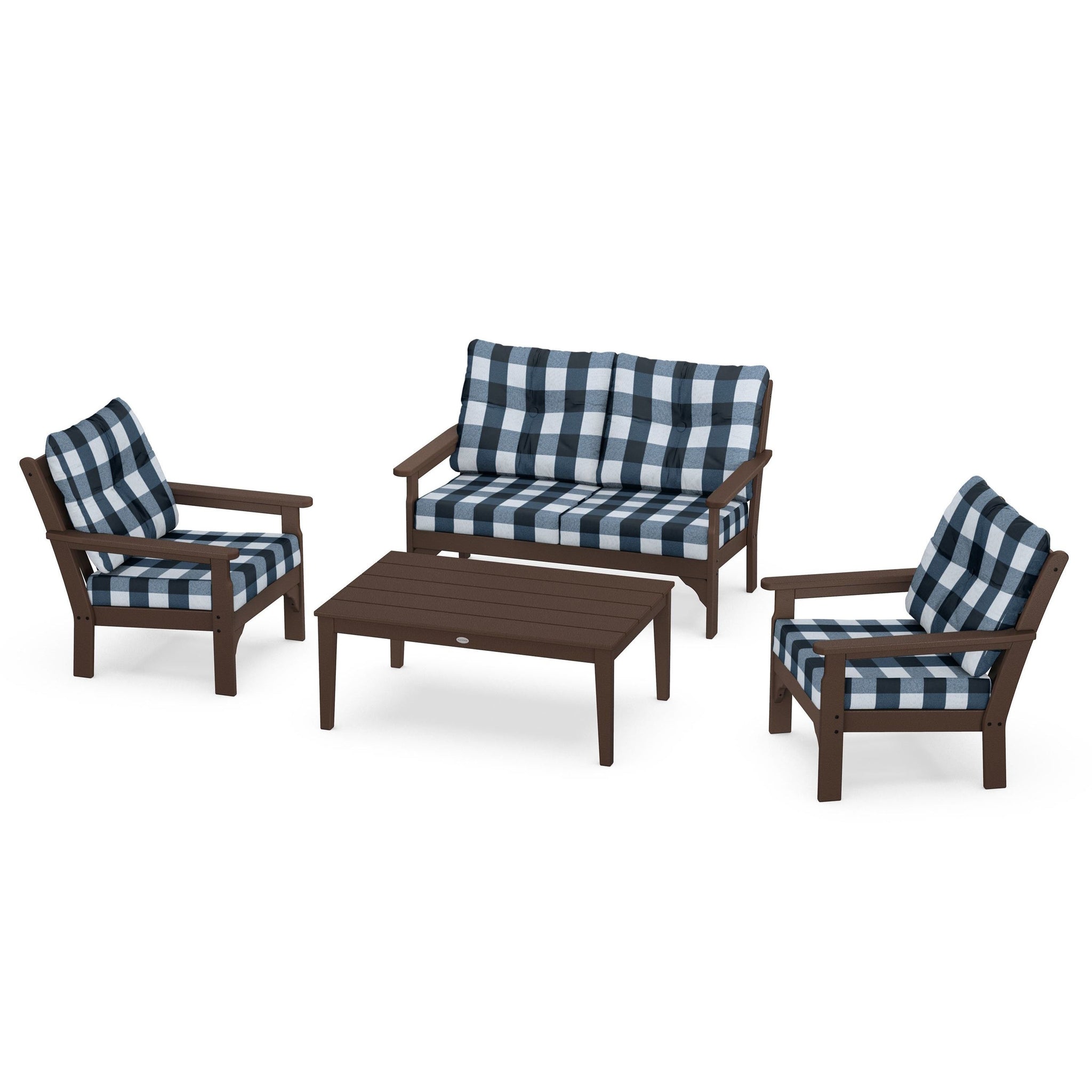 Vineyard 4 Piece Deep Seating Set - Mahogany