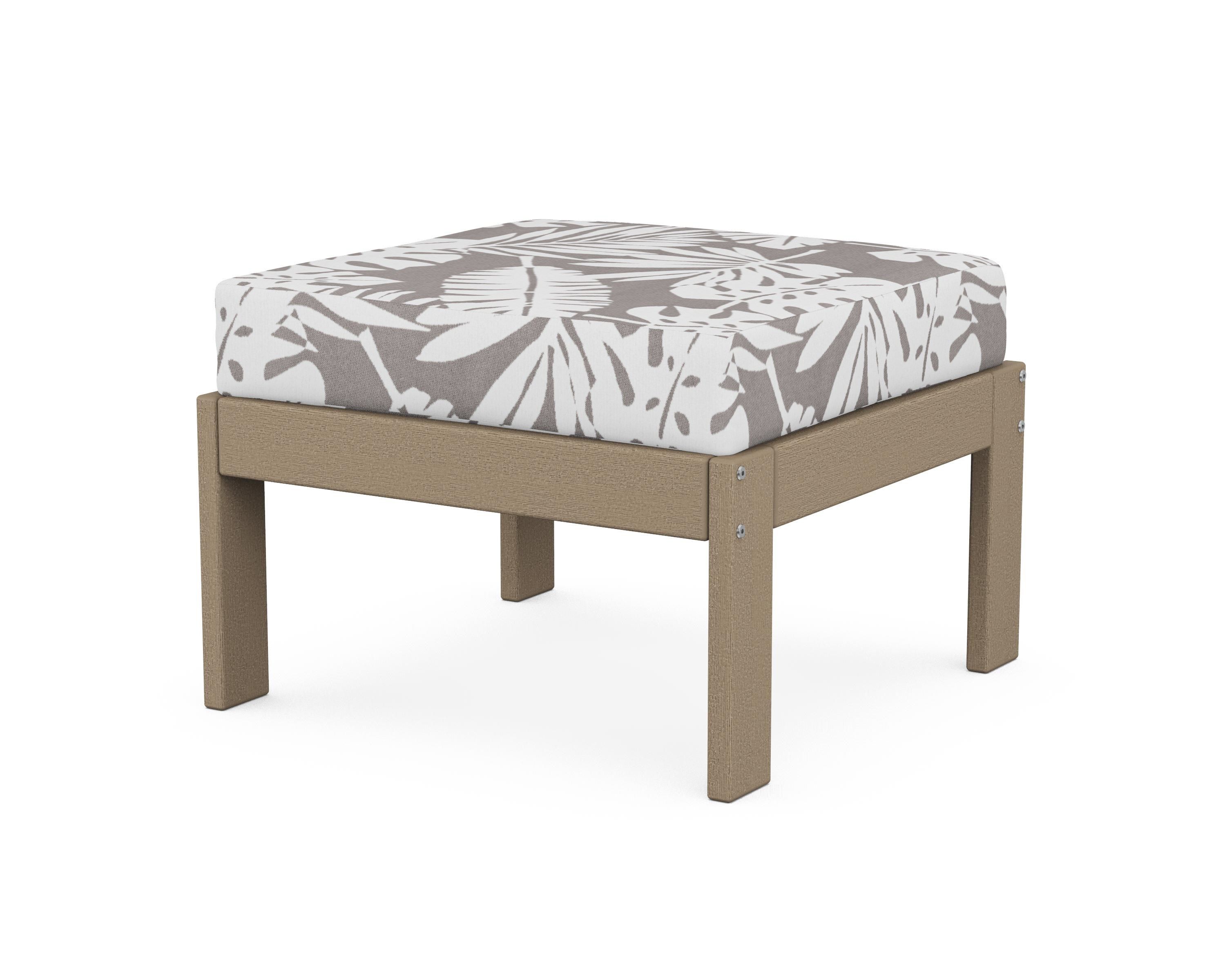 POLYWOOD® Vineyard Modular Ottoman in Vintage Sahara / Leaf Grey Mist