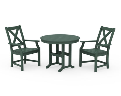 POLYWOOD® Braxton 3-Piece Round Dining Set in Green