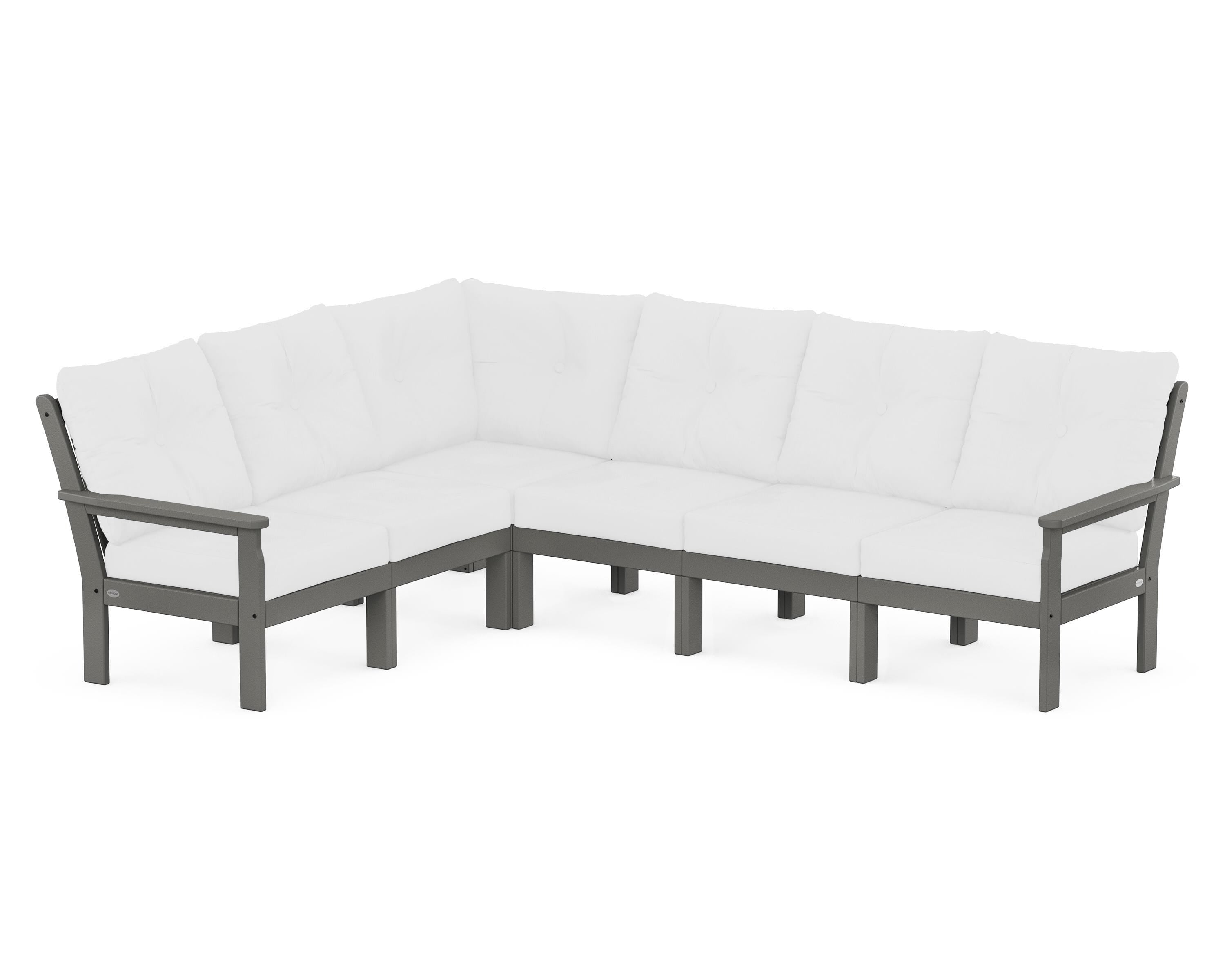 POLYWOOD® Vineyard 6-Piece Sectional in Slate Grey / Natural