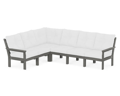 POLYWOOD® Vineyard 6-Piece Sectional in Slate Grey / Natural