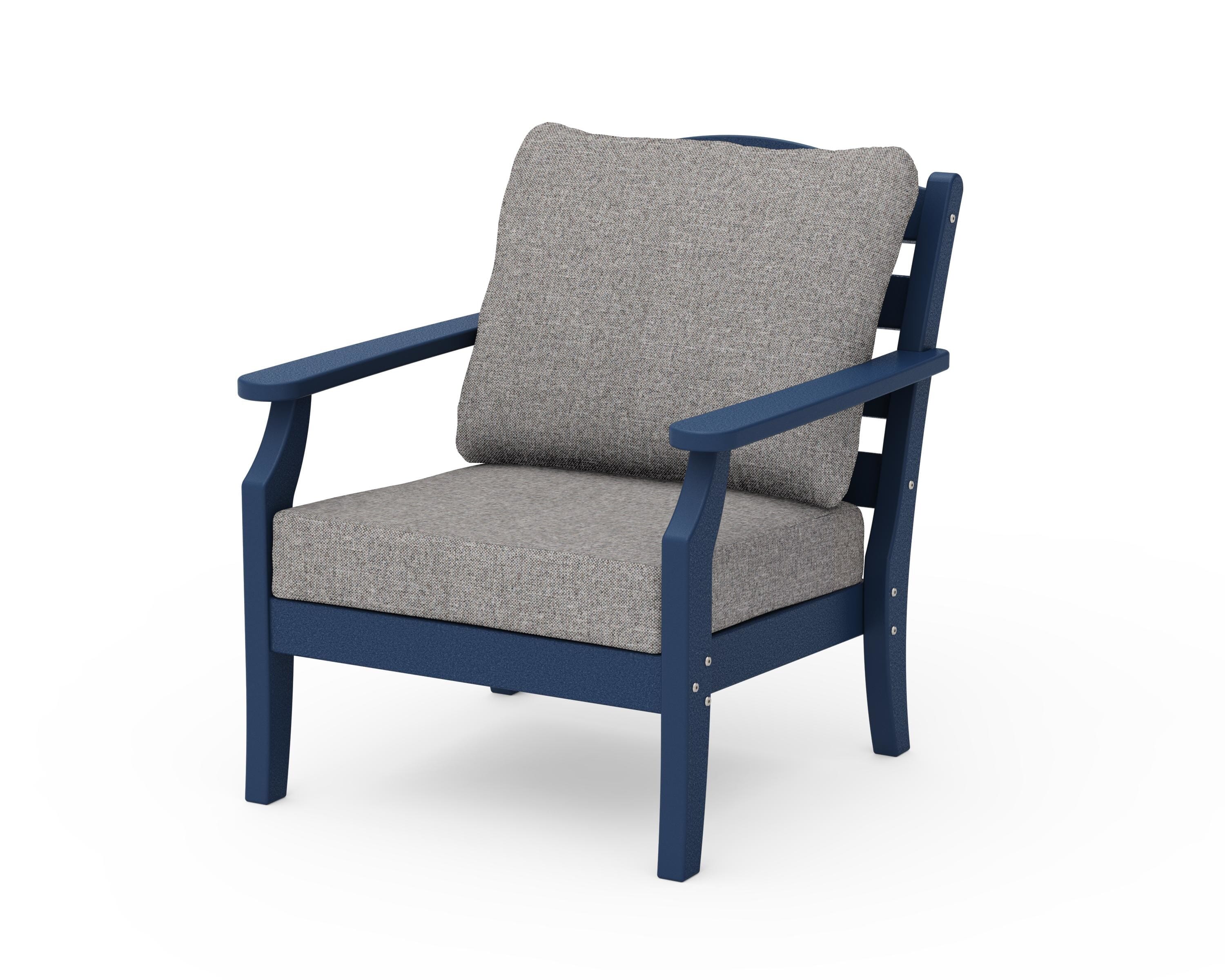 Draper James™ by  POLYWOOD® Savannah Deep Seating Chair in Navy / Grey Mist