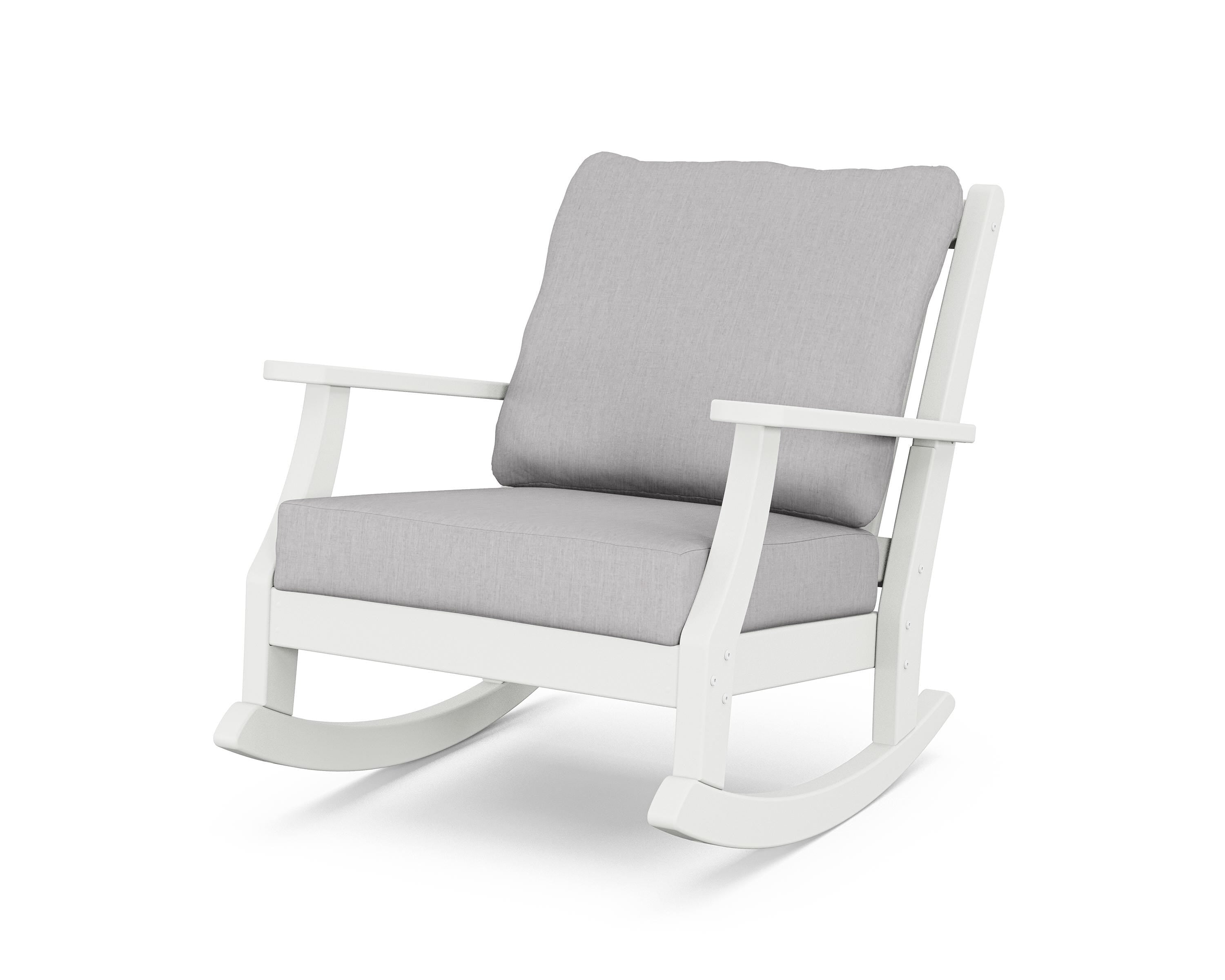 Country Living Wovendale Deep Seating Rocking Chair in White / Granite