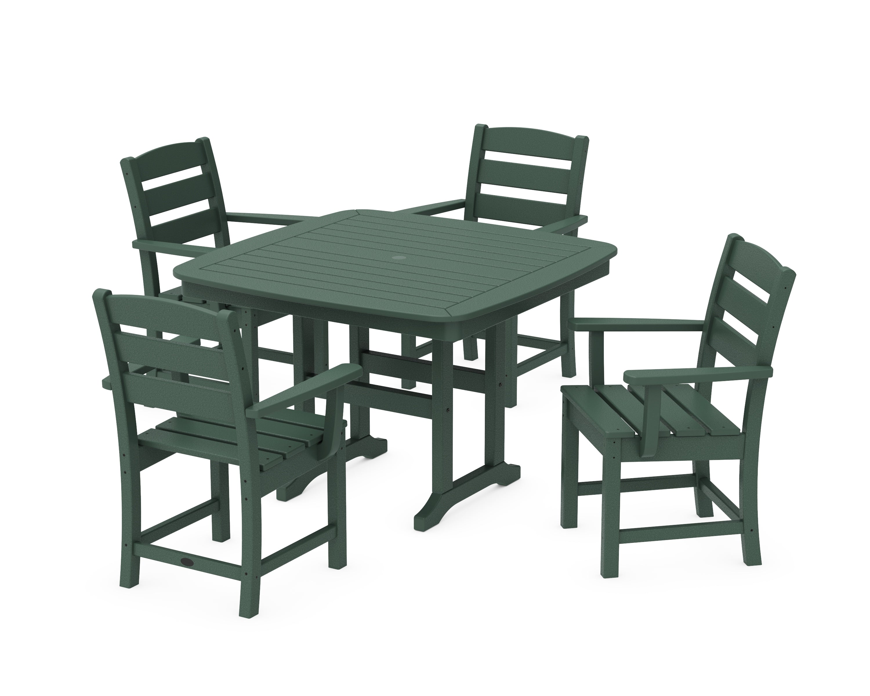 POLYWOOD® Lakeside 5-Piece Dining Set with Trestle Legs in Green