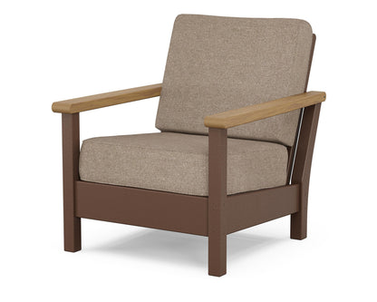 POLYWOOD® Harbour Deep Seating Chair in Mahogany / Natural / Spiced Burlap