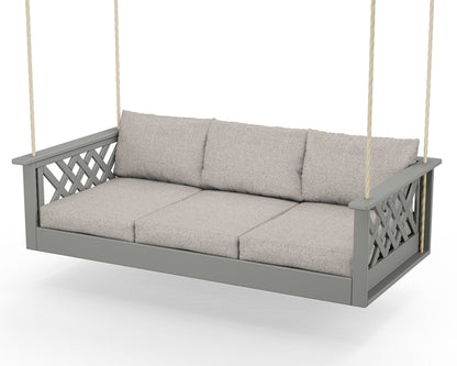 Country Living Wovendale Daybed Swing in Slate Grey / Weathered Tweed