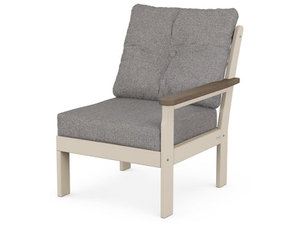 POLYWOOD® Vineyard Modular Right Arm Chair in Sand / Kona / Grey Mist