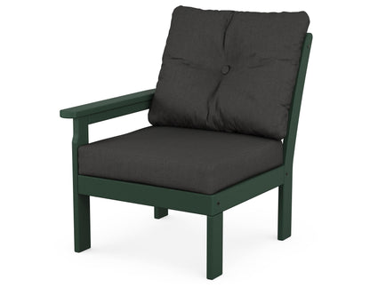 POLYWOOD® Vineyard Modular Left Arm Chair in Green / Spectrum Carbon