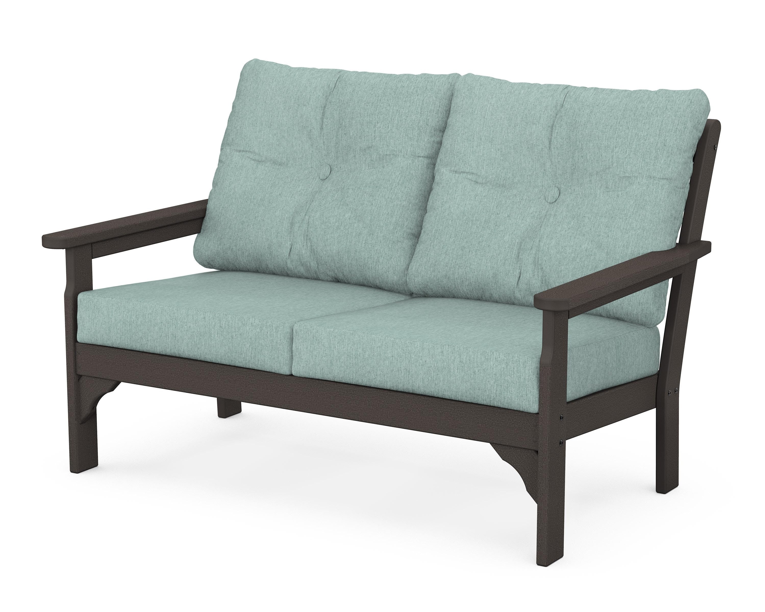 POLYWOOD® Vineyard Deep Seating Loveseat in Vintage Coffee / Glacier Spa