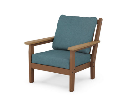POLYWOOD® Chippendale Deep Seating Chair in Teak / Natural / Ocean Teal