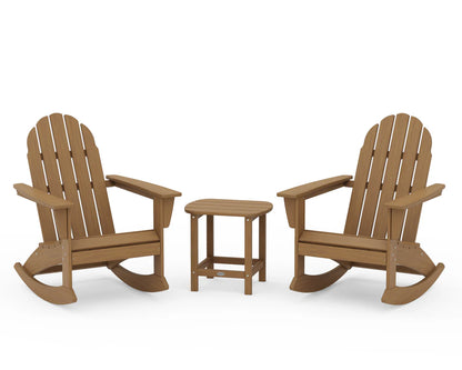 Vineyard 3-Piece Adirondack Rocking Chair Set with South Beach 18" Side Table