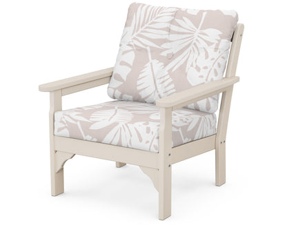 POLYWOOD® Vineyard Deep Seating Chair in Sand / Leaf Dune Burlap