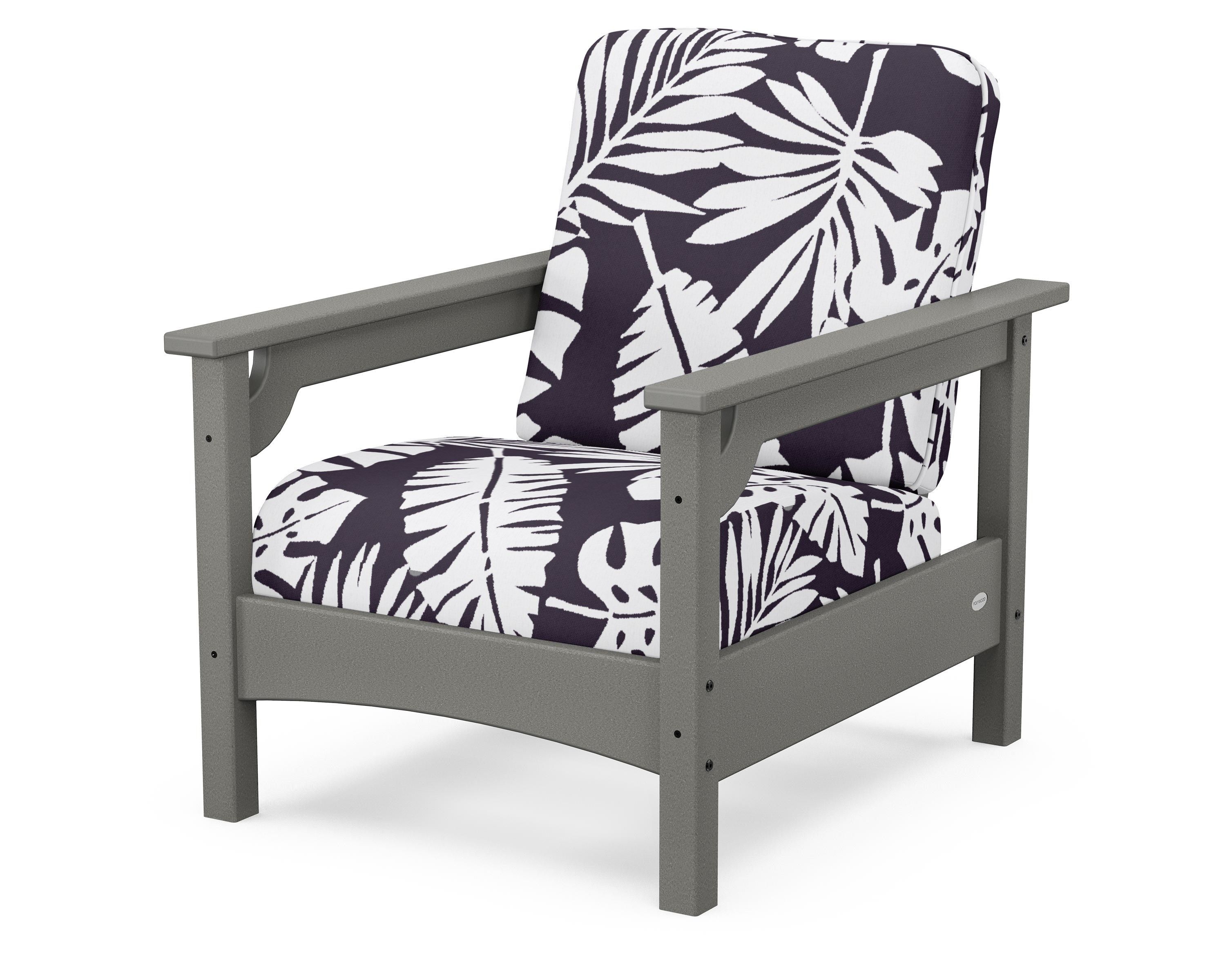 POLYWOOD® Club Chair in Slate Grey / Leaf Navy