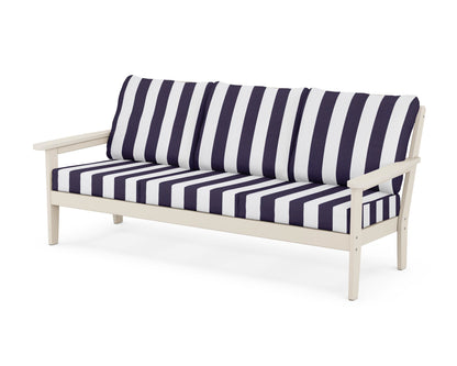 Country Living Cottage Deep Seating Sofa in Sand / Cabana Stripe Navy