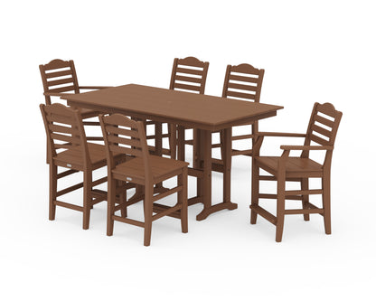 Draper James™ by  POLYWOOD® Savannah 7-Piece Farmhouse Counter Set in Teak