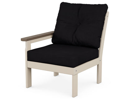 POLYWOOD® Vineyard Modular Left Arm Chair in Sand / Kona / Midnight Linen