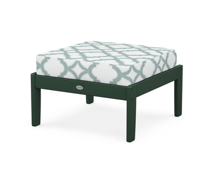 POLYWOOD® Braxton Deep Seating Ottoman in Green / Trellis Glacier Spa