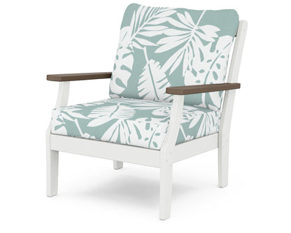 POLYWOOD® Braxton Deep Seating Chair in White / Kona / Leaf Glacier Spa