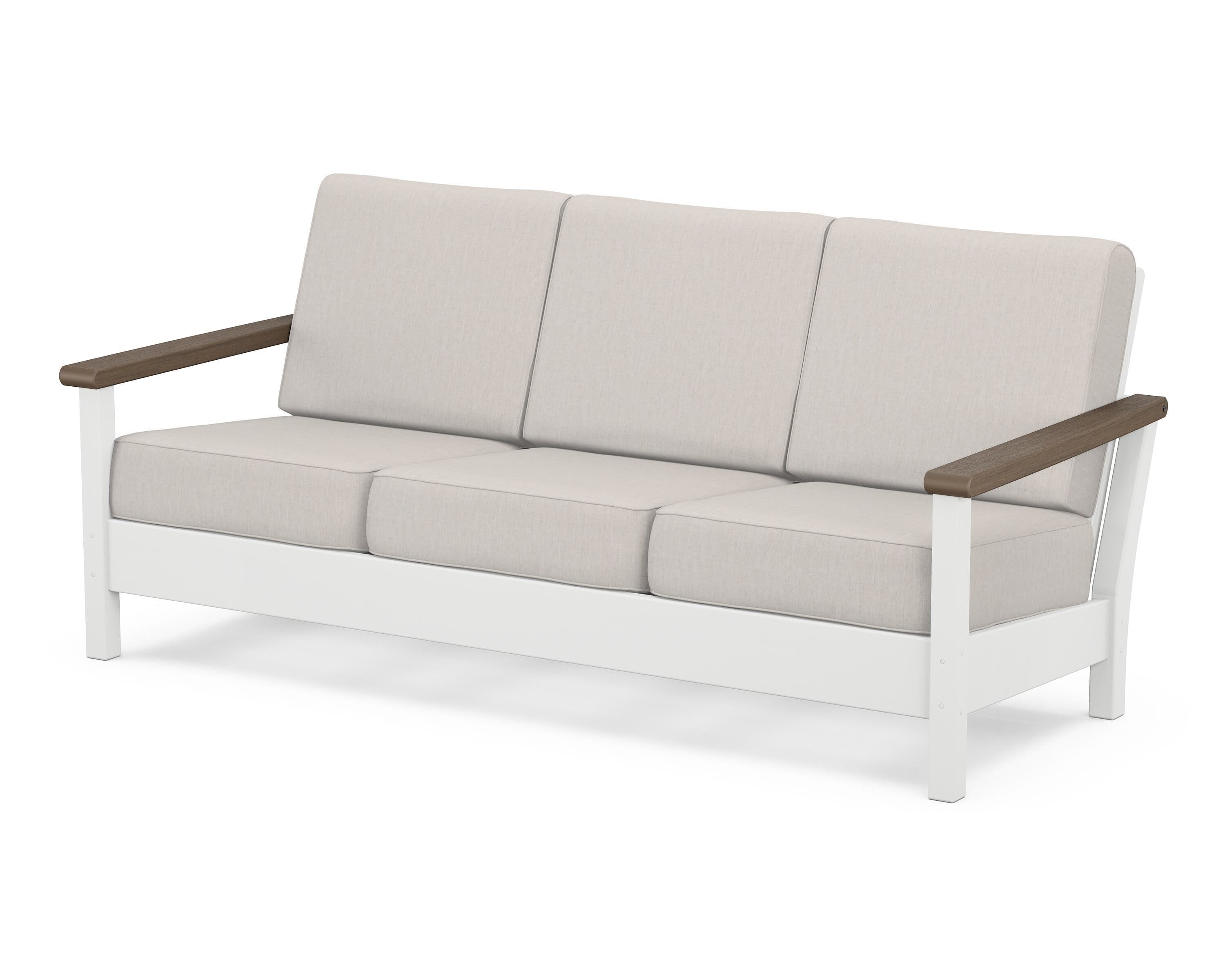 POLYWOOD® Harbour Deep Seating Sofa in White / Kona / Cast Ash