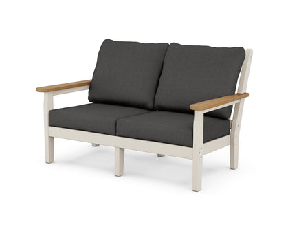 POLYWOOD® Chippendale Deep Seating Loveseat in Sand / Natural / Spectrum Carbon
