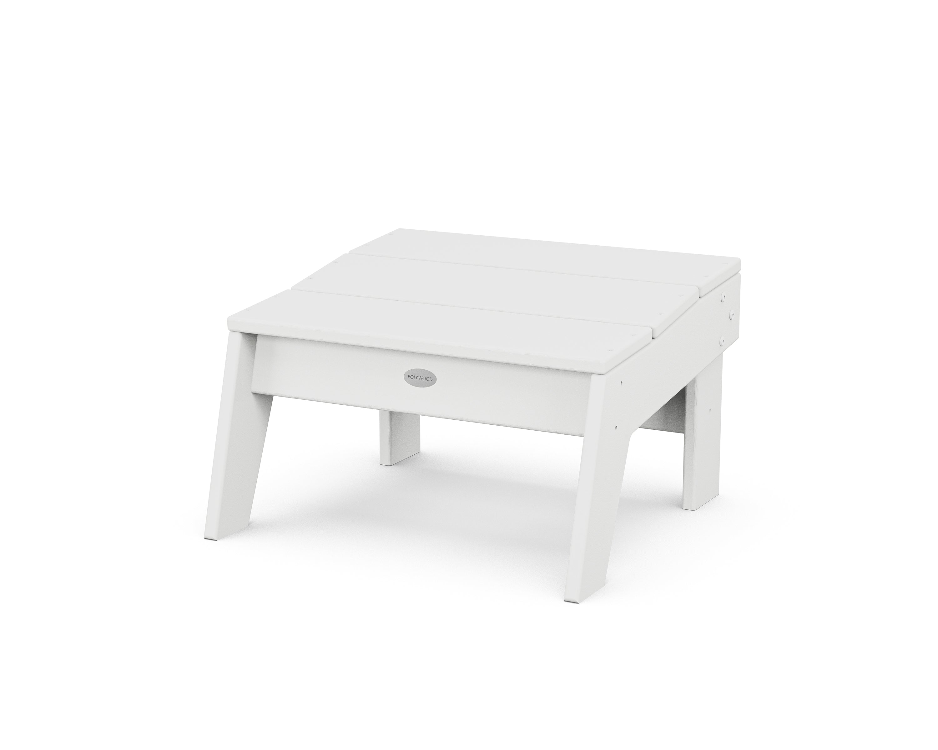 POLYWOOD® Modern Studio Ottoman in White