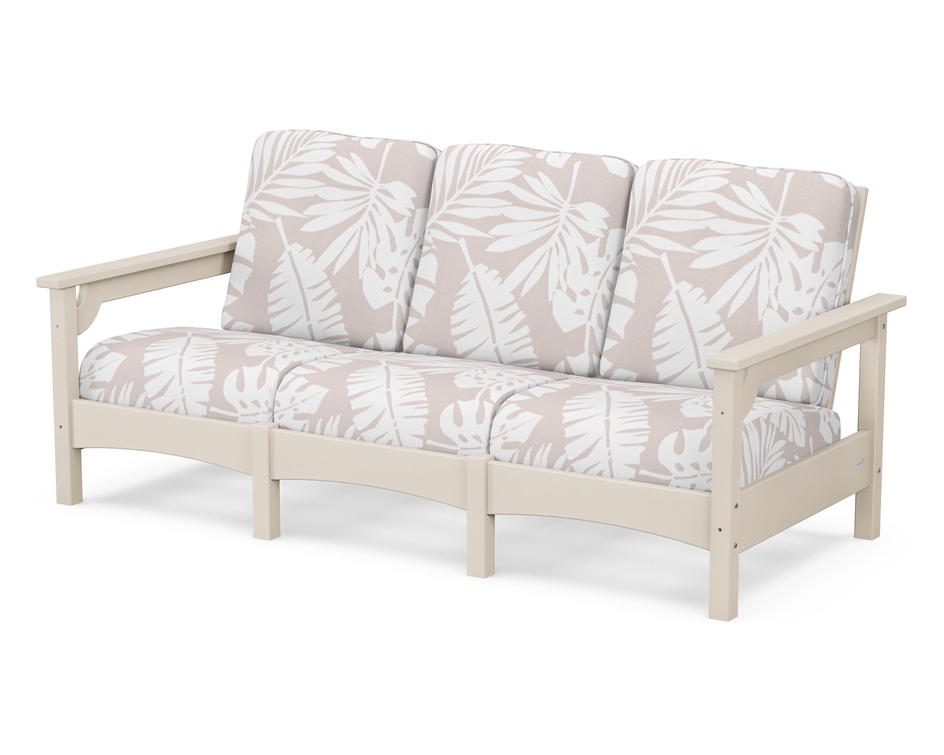 POLYWOOD® Club Sofa in Sand / Leaf Dune Burlap