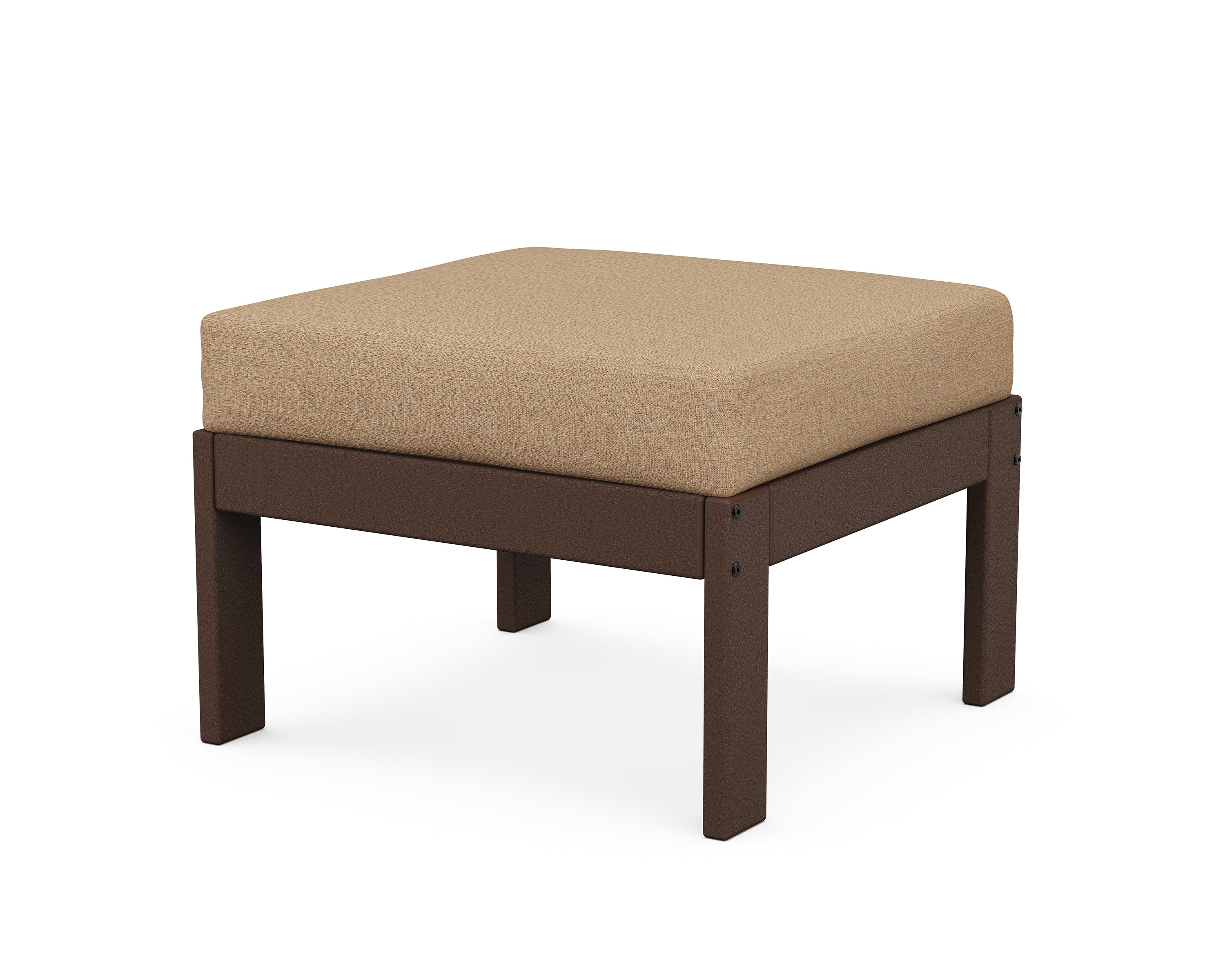 POLYWOOD® Vineyard Modular Ottoman in Mahogany / Sesame