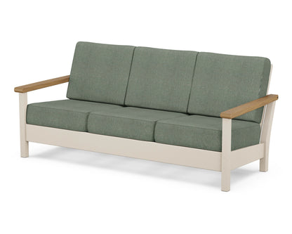 POLYWOOD® Harbour Deep Seating Sofa in Sand / Natural / Cast Sage