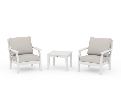 Draper James™ by  POLYWOOD® Savannah 3-Piece Deep Seating Set in Vintage White / Cast Ash