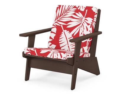 POLYWOOD® Riviera Modern Lounge Chair in Mahogany / Leaf Crimson