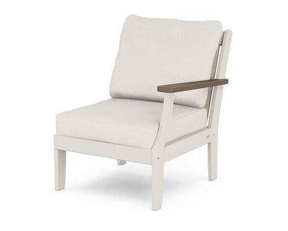POLYWOOD® Braxton Modular Right Arm Chair in Sand / Kona / Cast Ash