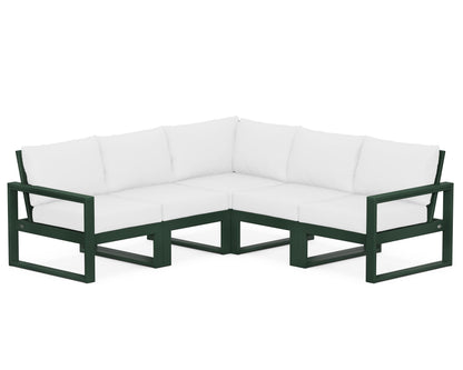 POLYWOOD® EDGE 5-Piece Modular Deep Seating Set in Green / Natural