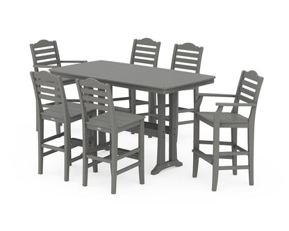 Draper James™ by  POLYWOOD® Savannah 7-Piece Bar Set with Trestle Legs in Slate Grey