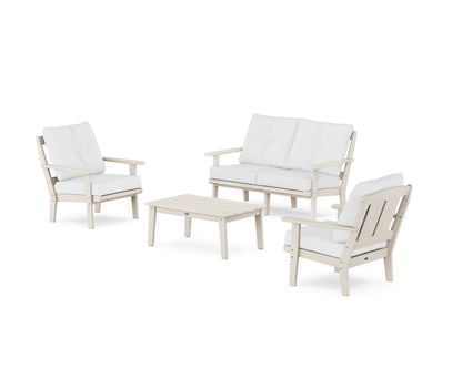 POLYWOOD® Mission 4-Piece Deep Seating Set with Loveseat in Sand / Natural