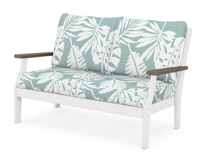 POLYWOOD® Braxton Deep Seating Loveseat in White / Kona / Leaf Glacier Spa
