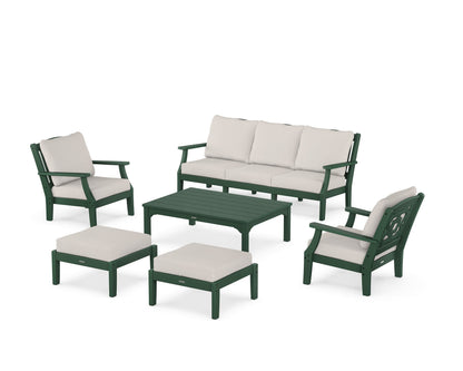 Martha Stewart by POLYWOOD® Chinoiserie 6-Piece Lounge Sofa Set in Green / Cast Ash