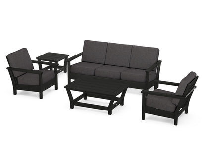 POLYWOOD® Harbour 5-Piece Deep Seating Set in Black / Ash Charcoal