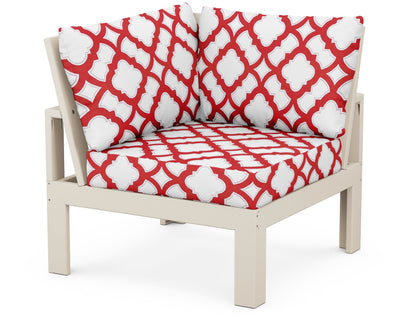 Unbranded Modular Corner Chair in Sand / Trellis Crimson