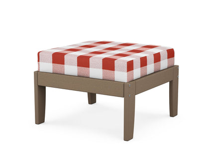 Unbranded Modular Ottoman - Classic in Vintage Sahara / Buffalo Plaid Crimson