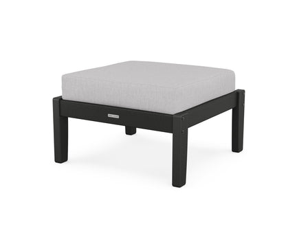Martha Stewart by POLYWOOD® Chinoiserie Deep Seating Ottoman in Black / Granite